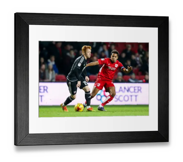 Framed Print : Bristol City vs Brentford: Clash Between Korey Smith and Ryan Woods Framed Print : Bristol City vs Brentford: Clash Between Korey Smith and Ryan Woods
