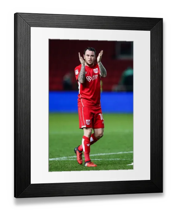 Framed Print : Bristol City's Lee Tomlin Appreciates Fans After 0-1 Loss to Brentford
