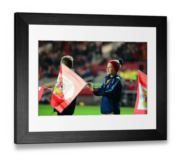Framed Print : Bristol City vs Brentford: Flag-Bearing Supporters at Ashton Gate, December 13, 2016 (Sky Bet Championship) Framed Print : Bristol City vs Brentford: Flag-Bearing Supporters at Ashton Gate, December 13, 2016 (Sky Bet Championship)