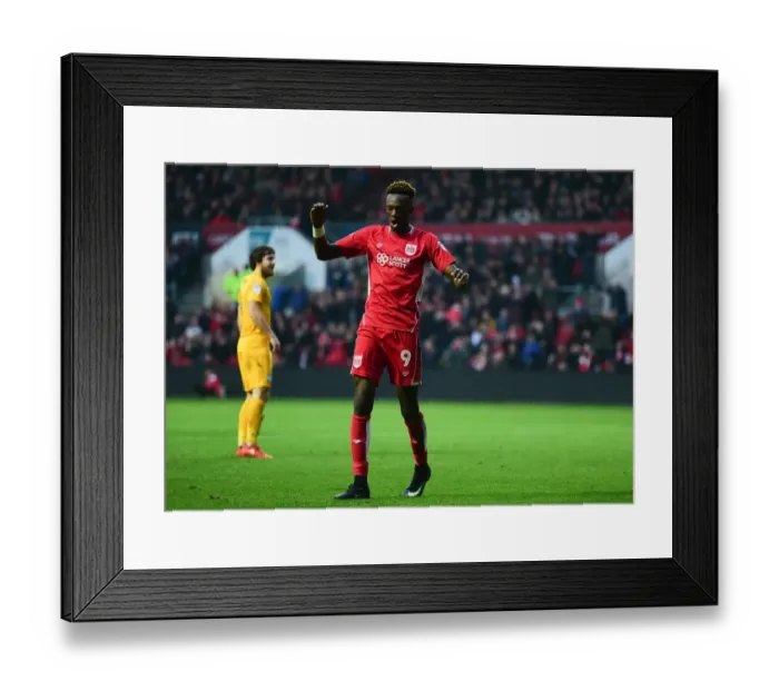 Framed Print : Bristol City's Tammy Abraham Reacts in Disappointment After Missed Chance vs. Preston North End Framed Print : Bristol City's Tammy Abraham Reacts in Disappointment After Missed Chance vs. Preston North End
