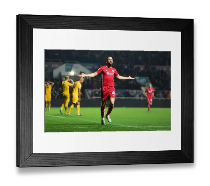 Framed Print : Bristol City's Aaron Wilbraham Celebrates Game-Winning Goal Against Preston North End in Sky Bet Championship (17 December 2016) Framed Print : Bristol City's Aaron Wilbraham Celebrates Game-Winning Goal Against Preston North End in Sky Bet Championship (17 December 2016)
