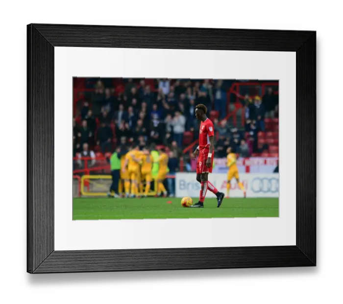 Framed Print : Bristol City's Tammy Abraham Looks Disappointed as Preston North End Take 1-0 Lead