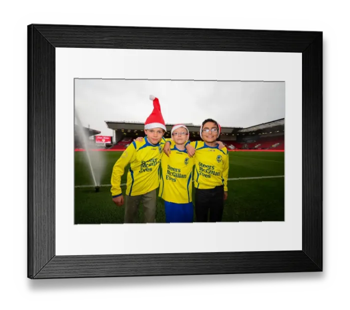Framed Print : Young Fans in Christmas Hats at Bristol City vs. Preston North End Match, 2016 Framed Print : Young Fans in Christmas Hats at Bristol City vs. Preston North End Match, 2016