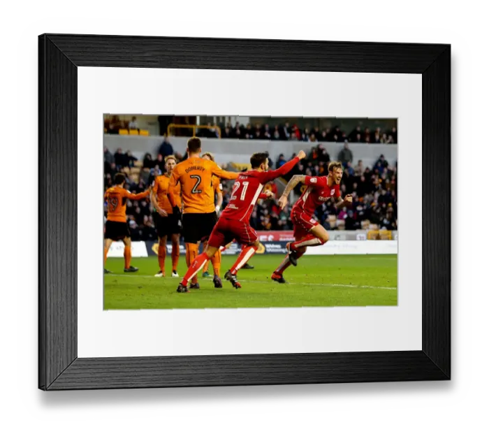 Framed Print : Aden Flint's Stunner: Bristol City Takes 2-1 Lead Over Wolverhampton Wanderers