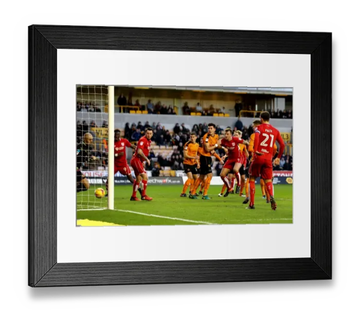 Framed Print : Aden Flint's Dramatic Goal: Wolverhampton Wanderers 1-2 Bristol City (Sky Bet Championship, 26 / 12 / 2016)