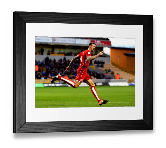 Framed Print : Aden Flint's Stunner: Bristol City Grabs 2-1 Lead Over Wolverhampton Wanderers Framed Print : Aden Flint's Stunner: Bristol City Grabs 2-1 Lead Over Wolverhampton Wanderers