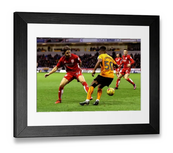 Framed Print : Bristol City's Adam Matthews Tackles Ivan Cavaleiro of Wolverhampton Wanderers in Championship Clash Framed Print : Bristol City's Adam Matthews Tackles Ivan Cavaleiro of Wolverhampton Wanderers in Championship Clash