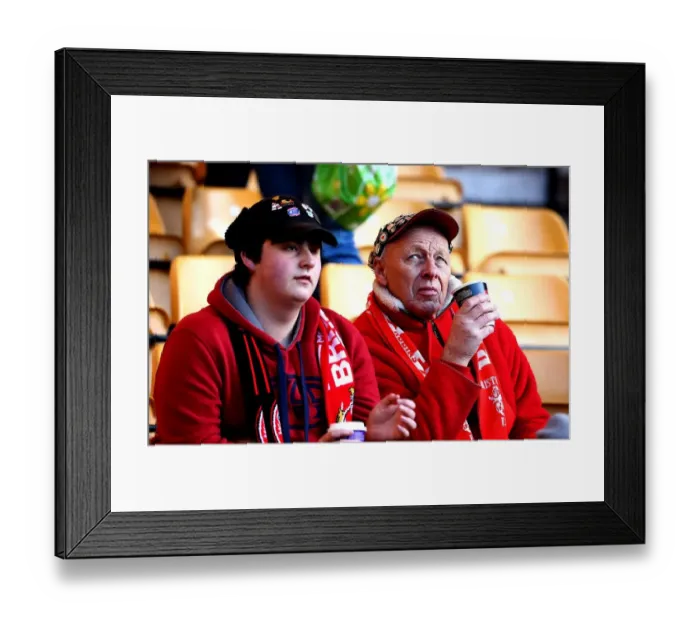 Framed Print : A Sea of Passion: Bristol City Fans at Molineux - Sky Bet Championship Match