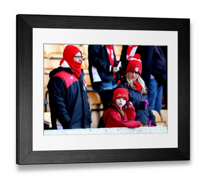 Framed Print : Bristol City Fans Rally at Molineux Amidst Wolverhampton Wanderers vs. Bristol City Championship Clash (December 2016)