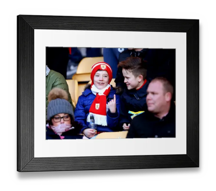 Framed Print : Bristol City Fans Passionate Showing at Molineux during Sky Bet Championship Clash against Wolverhampton Wanderers (December 2016)
