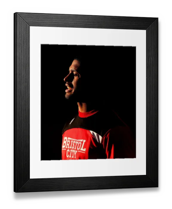 Framed Print : Mark Little: Emerging from the Shadows in the Wolverhampton Wanderers vs. Bristol City Clash, 26th December 2016