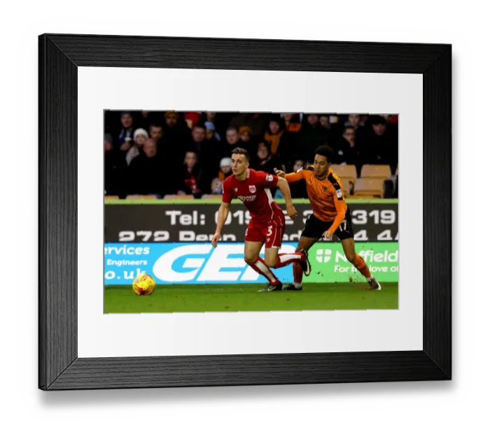 Framed Print : Joe Bryan Outsmarts Helder Costa: A Pivotal Moment from the Sky Bet Championship Clash between Wolverhampton Wanderers and Bristol City (December 2016)