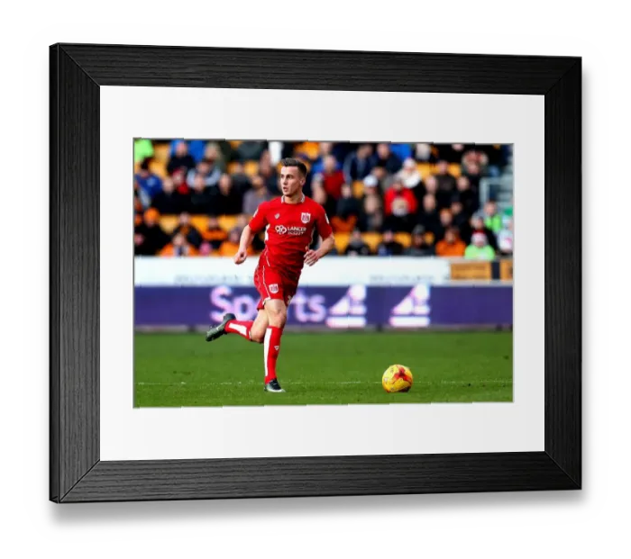 Framed Print : Joe Bryan Charges Forward: Wolverhampton Wanderers vs. Bristol City, Sky Bet Championship (December 2016)