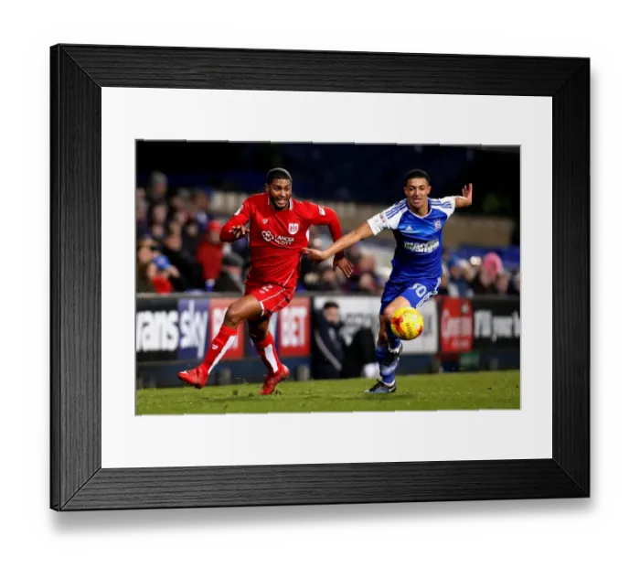 Framed Print : Bristol City's Mark Little Breezes Past Ipswich Town's Myles Kenlock during Sky Bet Championship Match Framed Print : Bristol City's Mark Little Breezes Past Ipswich Town's Myles Kenlock during Sky Bet Championship Match