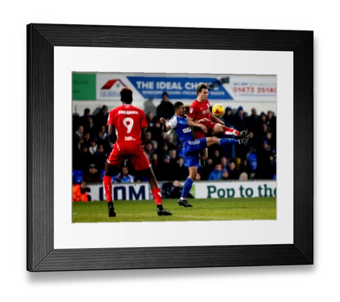 Framed Print : Bristol City's Luke Freeman Outmuscles Ipswich Town's Myles Kenlock for the Ball Framed Print : Bristol City's Luke Freeman Outmuscles Ipswich Town's Myles Kenlock for the Ball