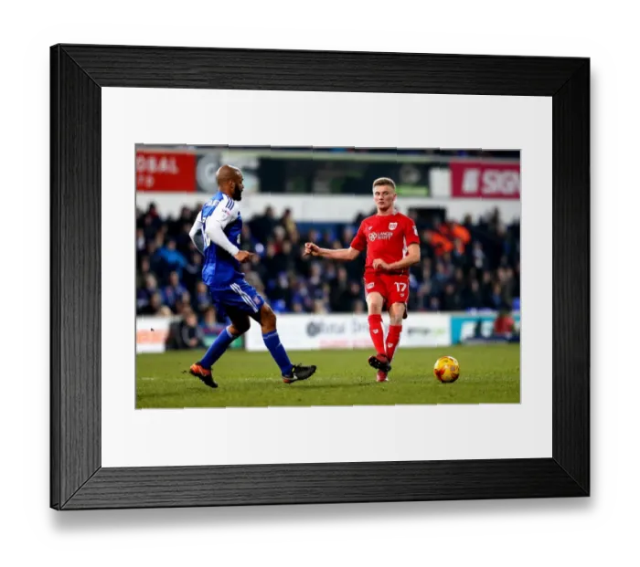 Framed Print : Taylor Moore in Action: Ipswich Town vs. Bristol City Championship Clash (December 2016)