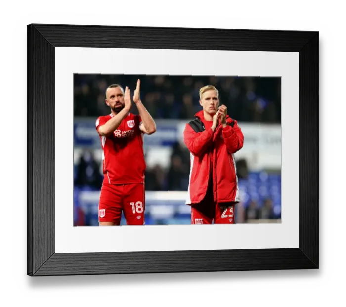 Framed Print : Hordur Magnusson and Aaron Wilbraham of Bristol City in Action Against Ipswich Town, Portman Road, 2016