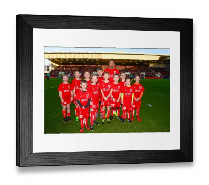Framed Print : Bristol City Football Club: Korey Smith with Mascots at Ashton Gate - Bristol City vs Reading, Sky Bet Championship (January 2017)