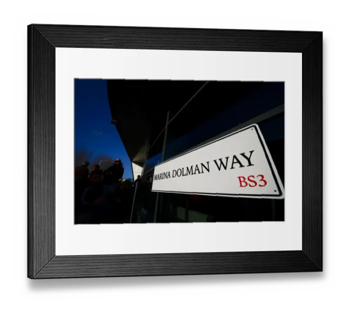 Framed Print : Marina Dolman Unveils The Marina Dolman Way at Ashton Gate: Bristol City v Reading, 2017 Framed Print : Marina Dolman Unveils The Marina Dolman Way at Ashton Gate: Bristol City v Reading, 2017
