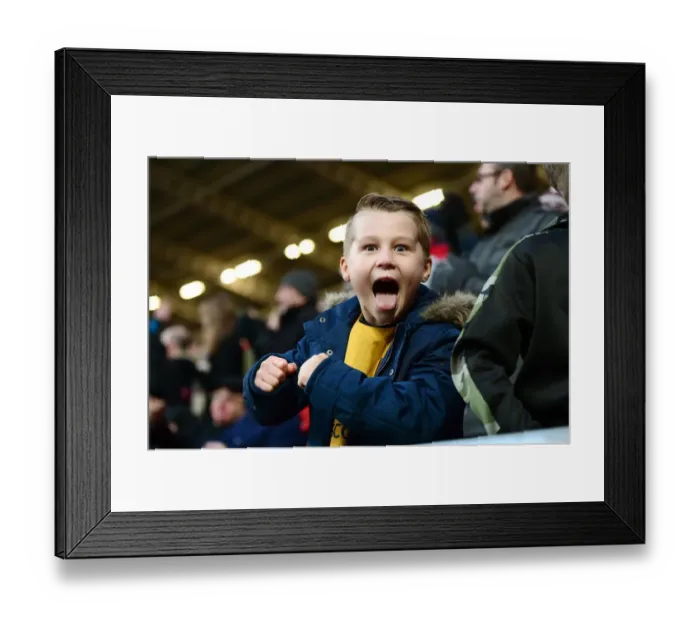 Framed Print : Young Fan's Joy as Abraham Scores Penalty for Bristol City against Reading (January 2017) Framed Print : Young Fan's Joy as Abraham Scores Penalty for Bristol City against Reading (January 2017)