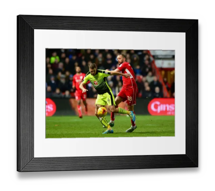 Framed Print : Bristol City vs Reading: Intense Battle for the Ball between Aaron Wilbraham and Joey van den Berg Framed Print : Bristol City vs Reading: Intense Battle for the Ball between Aaron Wilbraham and Joey van den Berg