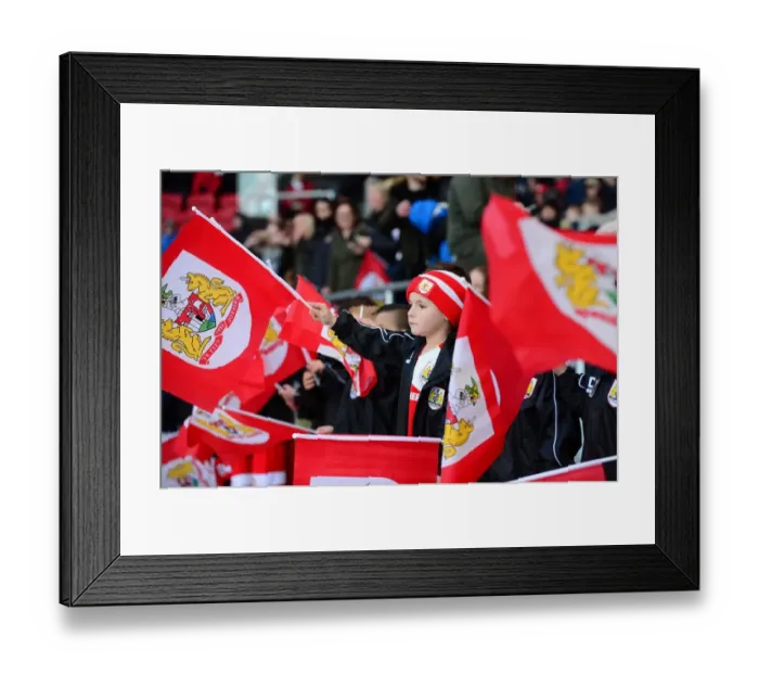 Framed Print : Bristol City vs Reading: Flag Bearer at Ashton Gate, Sky Bet Championship (January 2, 2017)