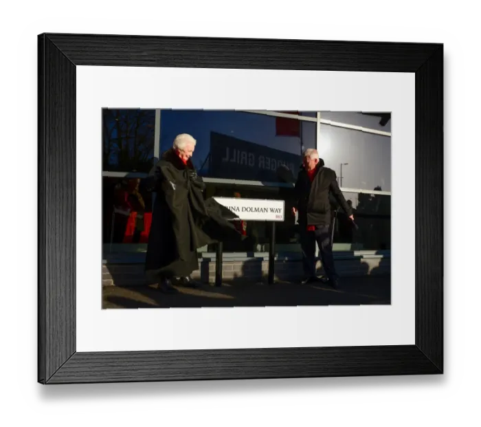 Framed Print : Bristol City Football Club: Steve Lansdown and Marina Dolman Unveil New Marina Dolman Way at Ashton Gate - January 2, 2017 Framed Print : Bristol City Football Club: Steve Lansdown and Marina Dolman Unveil New Marina Dolman Way at Ashton Gate - January 2, 2017