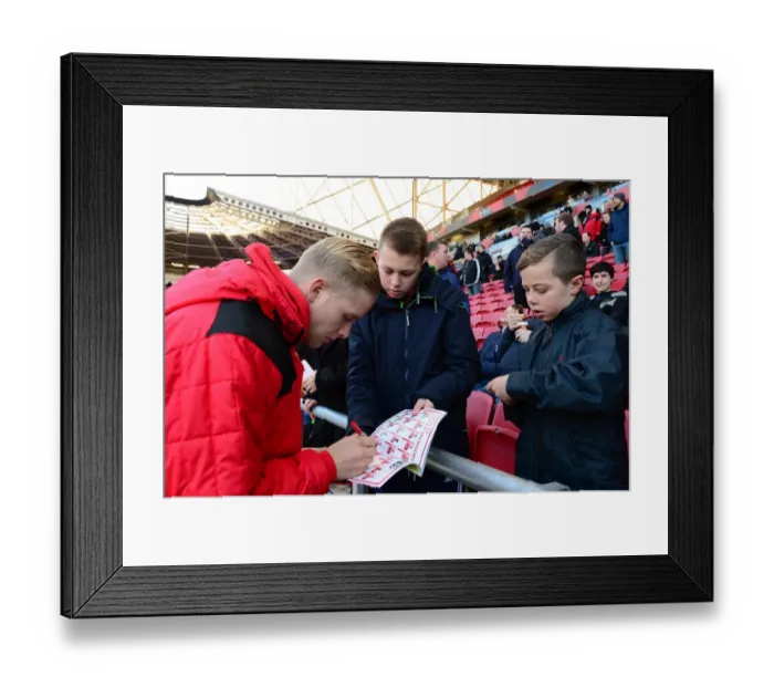 Framed Print : Bristol City's Hordur Magnusson Signs Autographs at Ashton Gate after Bristol City v Reading Match, Sky Bet Championship (January 2017) Framed Print : Bristol City's Hordur Magnusson Signs Autographs at Ashton Gate after Bristol City v Reading Match, Sky Bet Championship (January 2017)