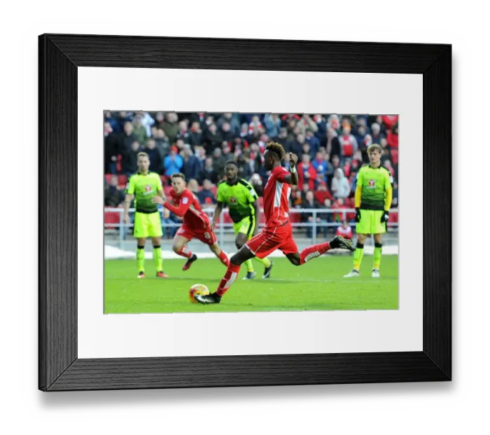 Framed Print : Tammy Abraham Scores Penalty for Bristol City Against Reading, 2017 Framed Print : Tammy Abraham Scores Penalty for Bristol City Against Reading, 2017