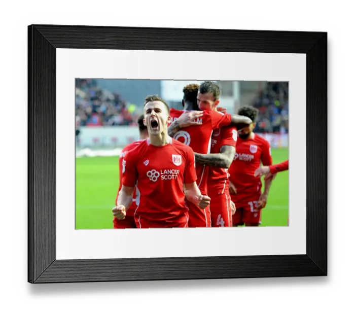 Framed Print : Bristol City's Joe Bryan Celebrates Tammy Abraham's Goal: 2-0 vs Reading, Sky Bet Championship (January 2, 2017) Framed Print : Bristol City's Joe Bryan Celebrates Tammy Abraham's Goal: 2-0 vs Reading, Sky Bet Championship (January 2, 2017)