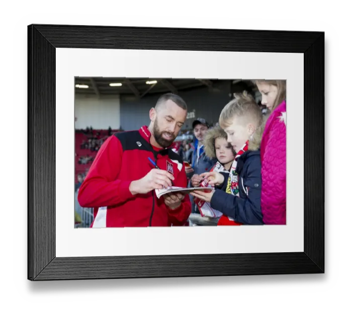 Framed Print : Bristol City's Aaron Wilbraham Signs Autographs Before Sky Bet Championship Match Against Reading