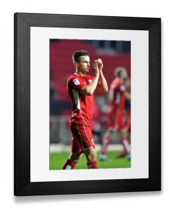 Framed Print : Bristol City's Joe Bryan Acknowledges Supporters After Defeat to Reading (02.01.2017)