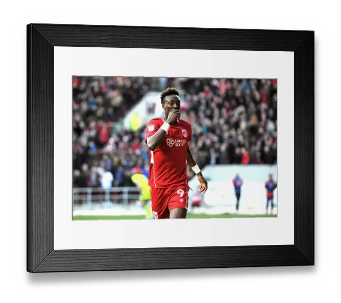 Framed Print : Tammy Abraham's Euphoric Goal Celebration: Astonishing Moment at Ashton Gate - Bristol City vs. Reading, Sky Bet Championship 2016-2017