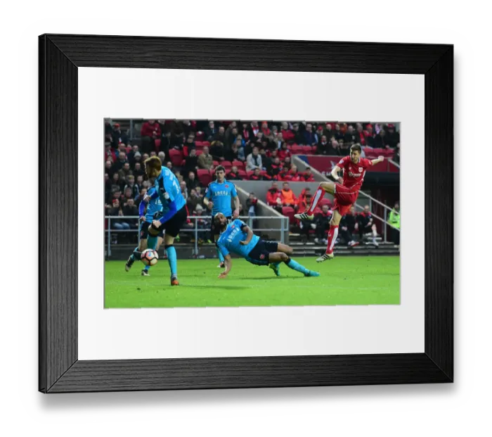 Framed Print : Bristol City's Jens Hegeler Narrowly Misses FA Cup Goal vs. Fleetwood Town Framed Print : Bristol City's Jens Hegeler Narrowly Misses FA Cup Goal vs. Fleetwood Town