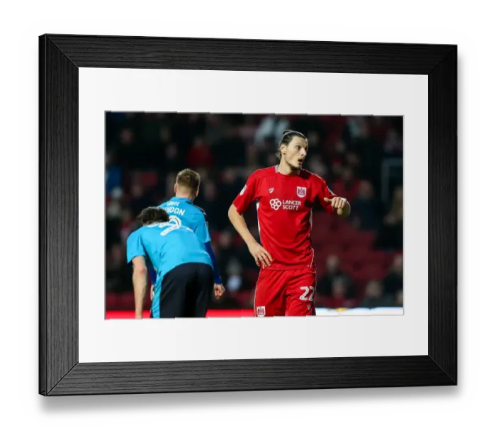 Framed Print : Milan Djuric's Frustration: Bristol City vs Fleetwood Town, FA Cup Third Round Proper Framed Print : Milan Djuric's Frustration: Bristol City vs Fleetwood Town, FA Cup Third Round Proper