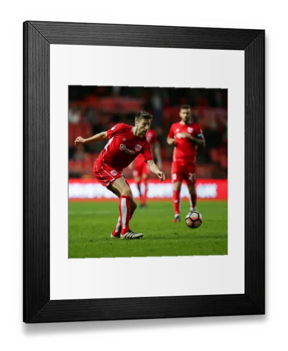Framed Print : Bristol City vs Fleetwood Town: Jens Hegeler in Action during The Emirates FA Cup Third Round Proper at Ashton Gate Stadium (07 / 01 / 2017)