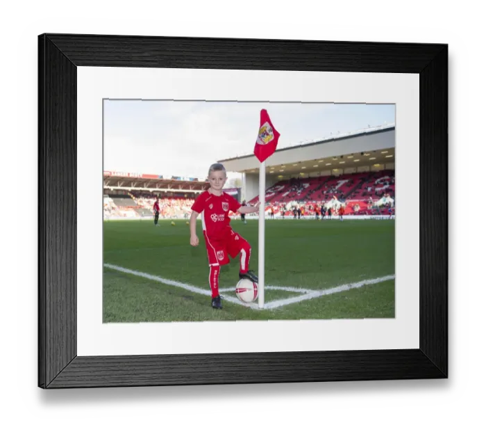 Framed Print : Bristol City vs. Cardiff City: Mascots Clash in Sky Bet Championship Match at Ashton Gate