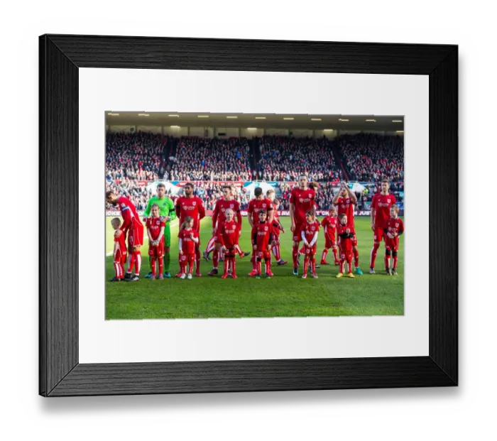 Framed Print : Bristol City vs. Cardiff City Mascot Showdown: Sky Bet Championship Clash at Ashton Gate Stadium