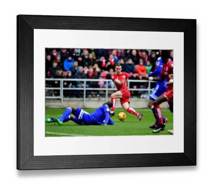 Framed Print : Bristol City vs. Cardiff City: Bamba Blocks Bryan's Shot Framed Print : Bristol City vs. Cardiff City: Bamba Blocks Bryan's Shot
