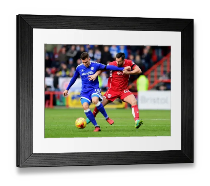 Framed Print : Bristol City vs. Cardiff City: A Battle at Ashton Gate - Pilkington vs. Wright