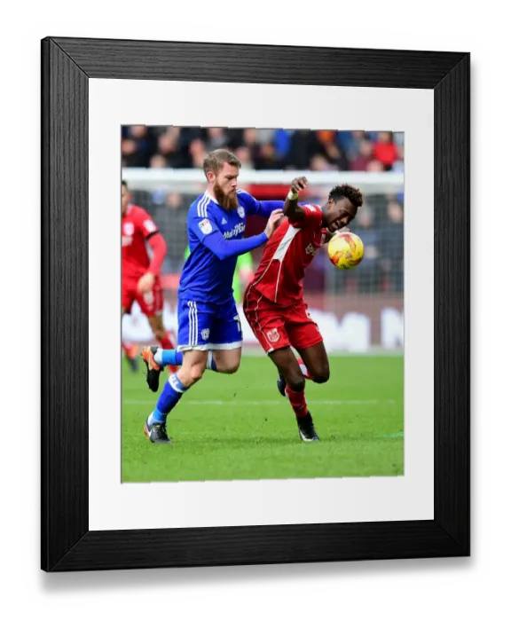 Framed Print : Clash of the Stars: Abraham vs. Gunnarsson - Bristol City vs. Cardiff City Showdown Framed Print : Clash of the Stars: Abraham vs. Gunnarsson - Bristol City vs. Cardiff City Showdown