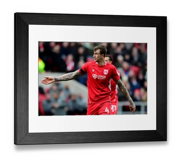 Framed Print : Aden Flint in Action: Bristol City vs. Cardiff City (January 14, 2017)