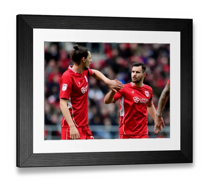 Framed Print : Bristol City vs. Cardiff City: Clash between Wright and Djuric at Ashton Gate, Sky Bet Championship Framed Print : Bristol City vs. Cardiff City: Clash between Wright and Djuric at Ashton Gate, Sky Bet Championship