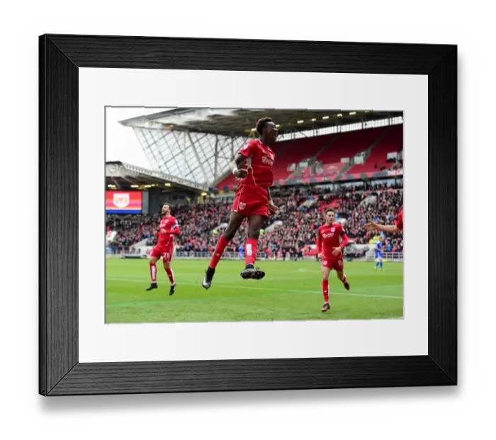 Framed Print : Tammy Abraham's Euphoric Goal Celebration: A Thrilling Moment at Ashton Gate (Bristol City vs. Cardiff City, Sky Bet Championship, 14 / 01 / 2017)