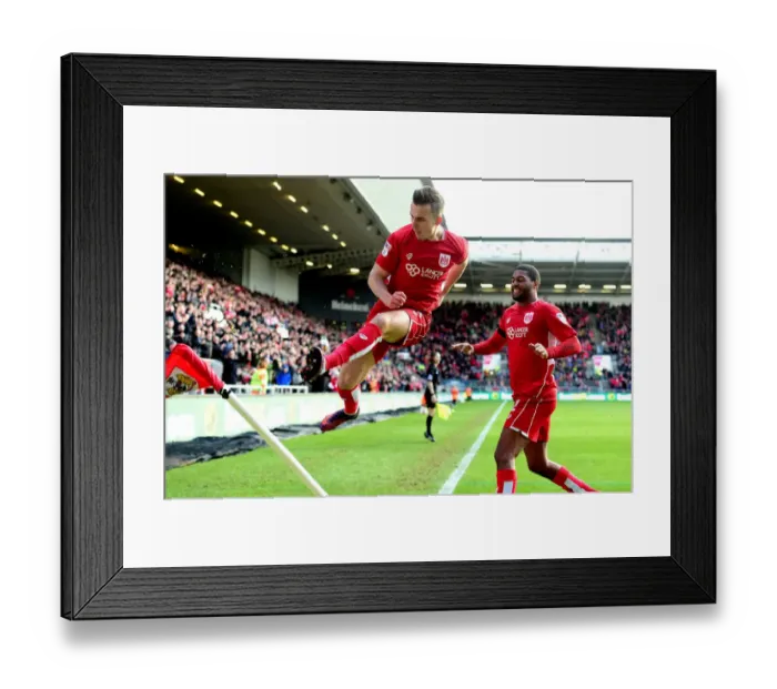 Framed Print : Bristol City's Joe Bryan Celebrates Championship Victory Over Cardiff City Framed Print : Bristol City's Joe Bryan Celebrates Championship Victory Over Cardiff City