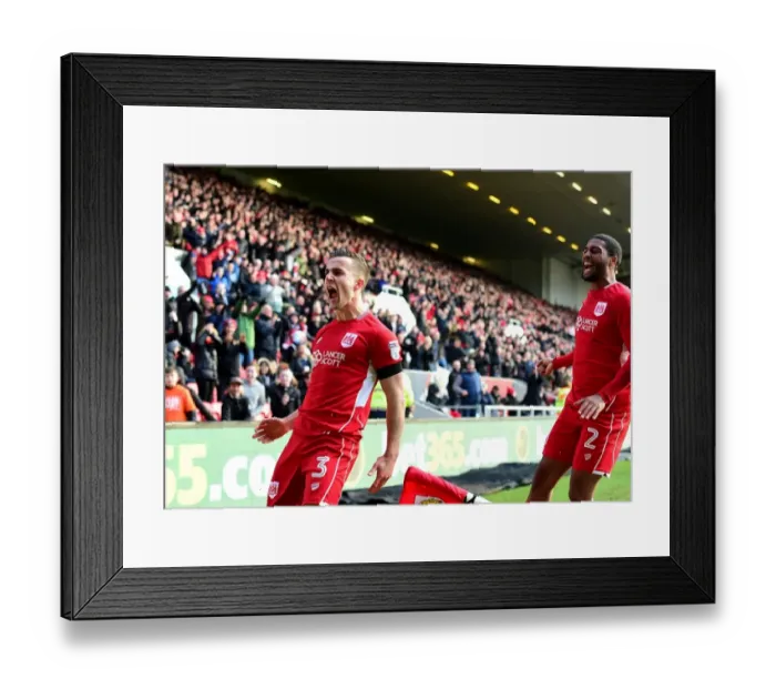 Framed Print : Bristol City's Joe Bryan Celebrates Goal Against Cardiff City (Sky Bet Championship, 14.01.17)