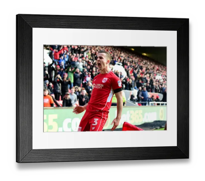 Framed Print : Bristol City's Joe Bryan: Thrilling Celebration After Winning Goal Against Cardiff City (Joe Meredith / JMP - 14 / 01 / 2017)