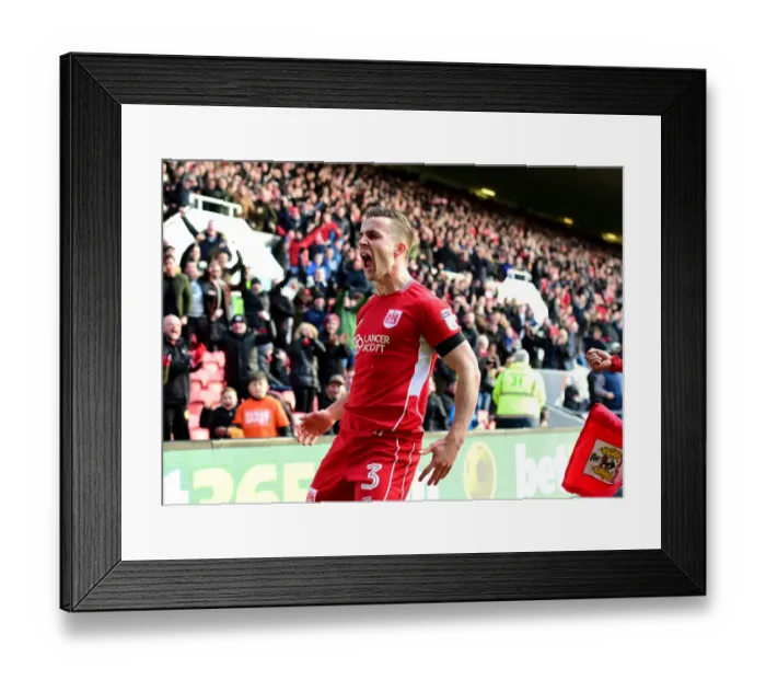 Framed Print : Bristol City's Joe Bryan Celebrates Championship Win Over Cardiff City