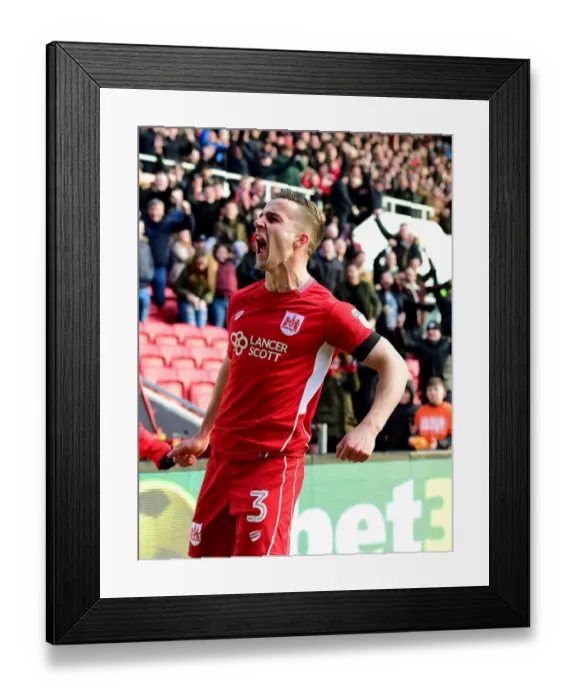 Framed Print : Bristol City's Joe Bryan Celebrates Championship Win Over Cardiff City Framed Print : Bristol City's Joe Bryan Celebrates Championship Win Over Cardiff City