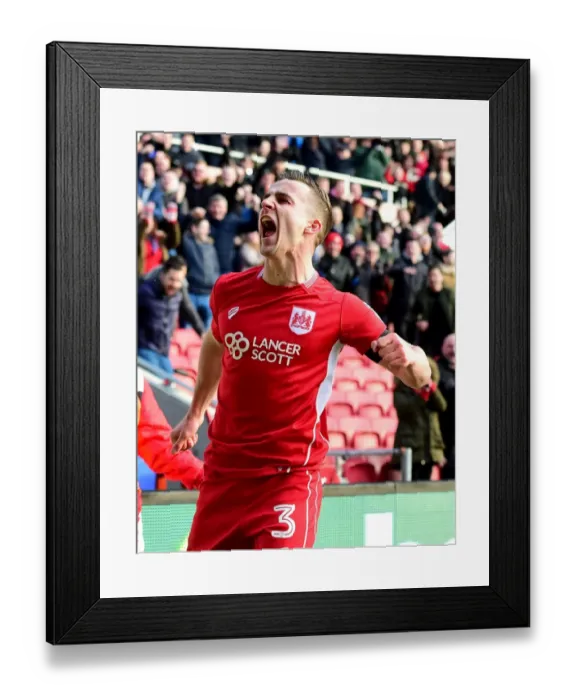 Framed Print : Joe Bryan's Emotional Championship Win Celebration: Bristol City Over Cardiff City